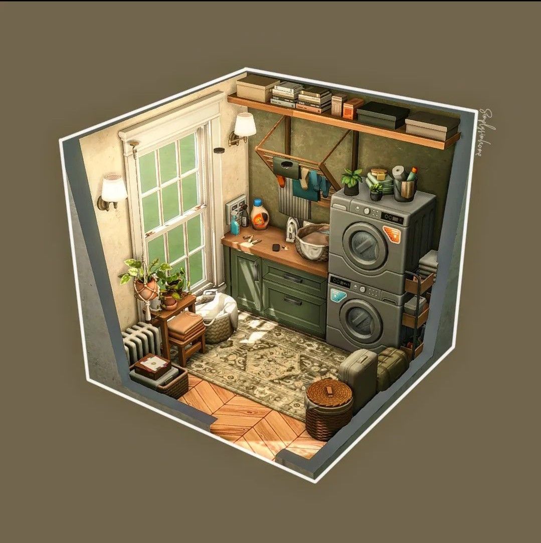 Messy Laundry Room - CC 1 892ca9a8275d814413eedc5796edfcde